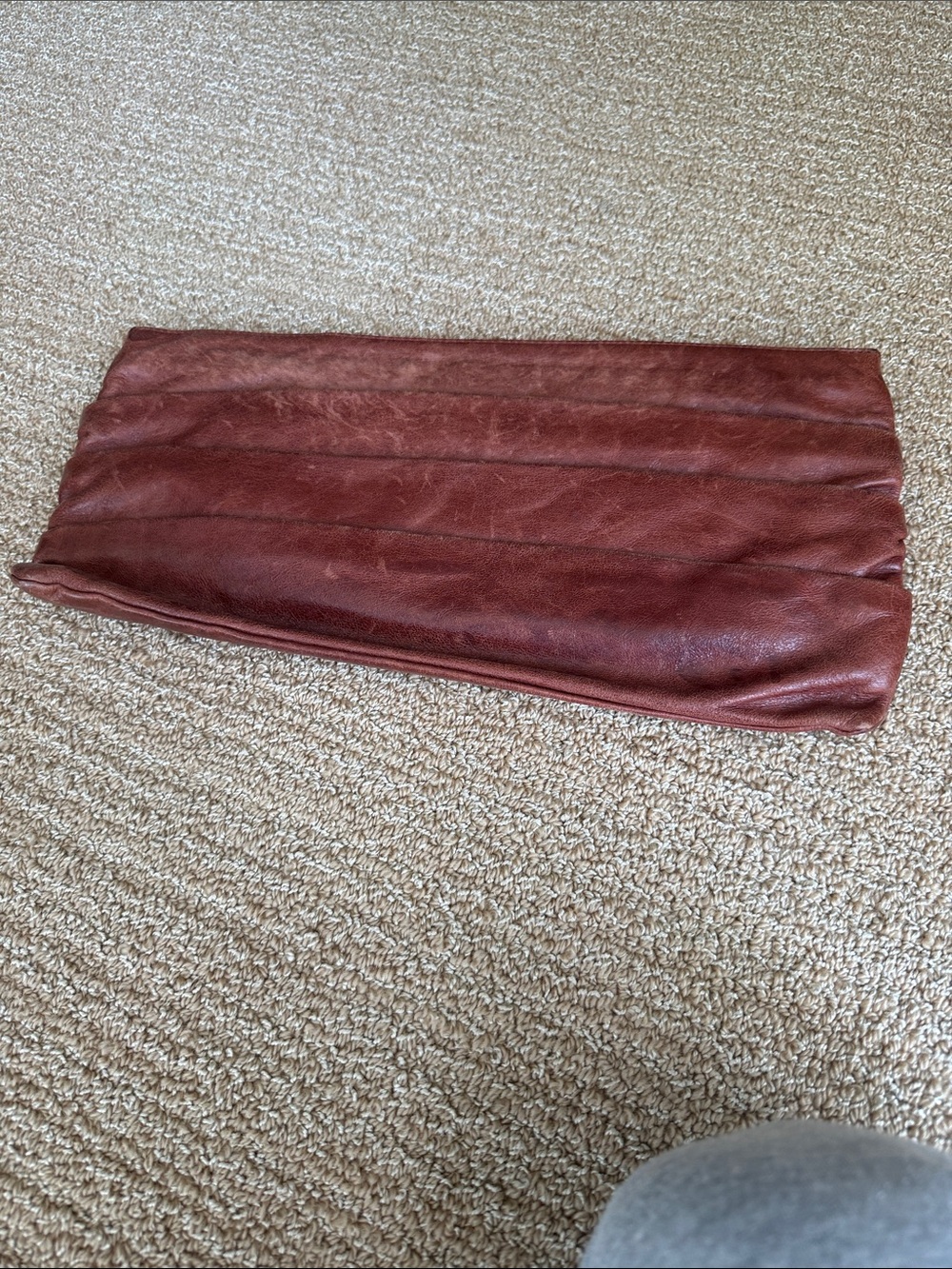 HOBO Burgundy Leather Foldover Clutch